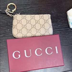 Gucci Beige GG Canvas Key Pouch